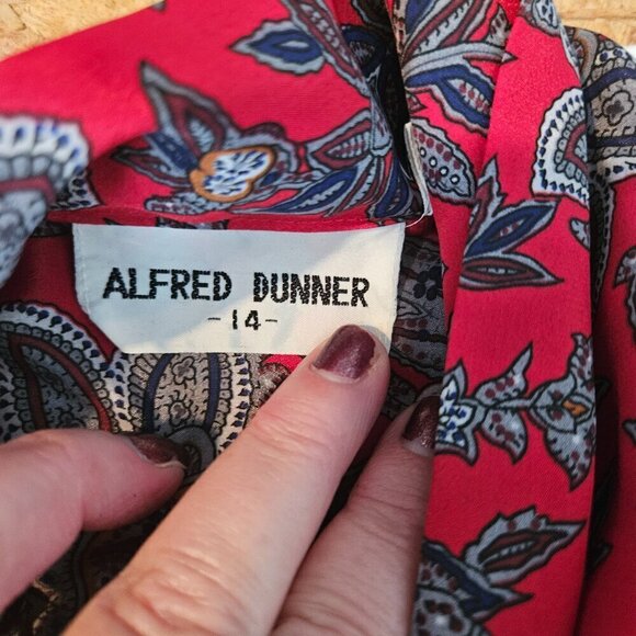 Paisley bow tie Blouse Alfred Dunner Size 14 - Picture 6 of 8